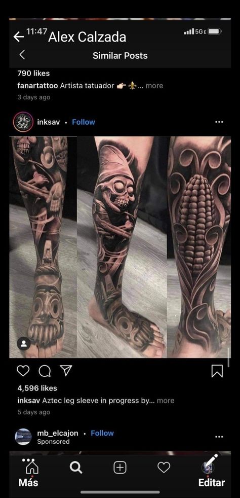 Aztec Leg Tattoo Men, Aztec Leg Sleeve, Aztec Hand Tattoo, Aztec Sleeve Tattoos, Mexican Tattoo Ideas For Men, Aztec Tattoo Mexican, California Tattoos, Aztec Sleeve, Aztec Tattoos Sleeve