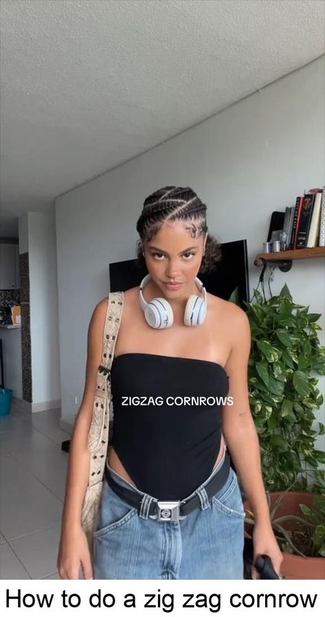 Zig Zag Braids: A Lesson in Style!  #natural #hair #styles Zig Zag Cornrows Braids, Zig Zag Braids, Zig Zag Cornrows, Afro Hairstyles Women, Style Natural Hair, Zig Zag Braid, Cornrow Braid Styles, Short Afro Hairstyles, Natural Afro