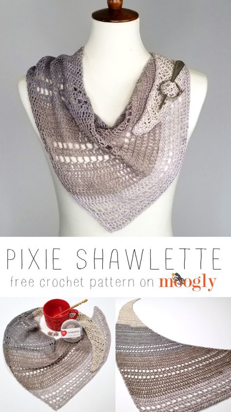 Crochet Scarf Patterns, Shawlette Pattern, One Skein Crochet, Crochet Shawl Pattern, Crochet Wrap Pattern, شال كروشيه, Scarf Patterns, Crochet Shawl Pattern Free, Crochet Triangle