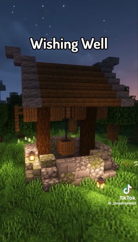 Minecraft Wishing Well, Minecraft Cheats, Minecraft Crafts, Minecraft Creations, Minecraft Designs, Wishing Well, Doodle Patterns, Minecraft, Building