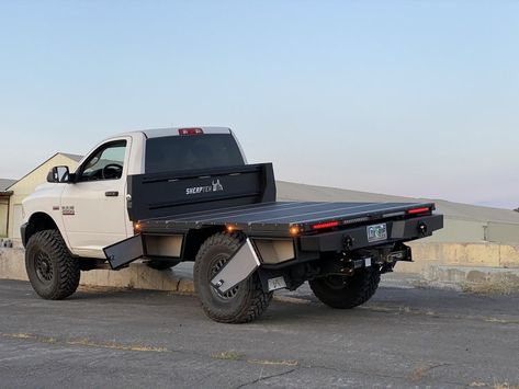 SherpTek modular truck bed and flatbed systems on long bed (8-foot) pickup trucks. — SherpTek Custom Gear Hauling Solutions | Flatbeds, Truck Decks, and Truck Trays Custom Truck Flatbeds, Custom Flatbed, Dodge Diesel Trucks, Dodge Diesel, Truck Bed Camper, Truck Flatbeds, Long Bed, Custom Truck, Fast Car