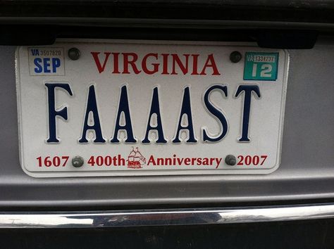 Getting Personal in the USA with Vanity Plates. We know them as personalised number plates, but in America, they call them "vanity plates". There were 9.7 million vanity plates in use across America in 2007 - Vanity Plates Ideas Car, Cool License Plates Ideas, Number Plate Ideas, Custom Car Plates, License Plate Ideas, Private Number Plates, Car Sticker Ideas, Plates Ideas, Cool License Plates