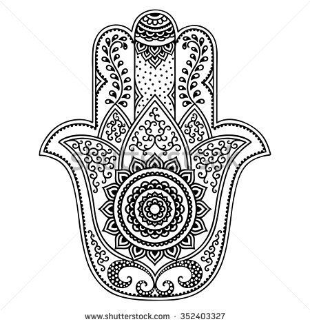 Vector hamsa hand drawn symbol Fatima Hand Tattoo, Eye Tattoo Meaning, Hamsa Tattoo Design, Hamsa Hand Tattoo, Henne Tattoo, Hamsa Art, Lotus Symbol, Hamsa Design, Henna Drawings