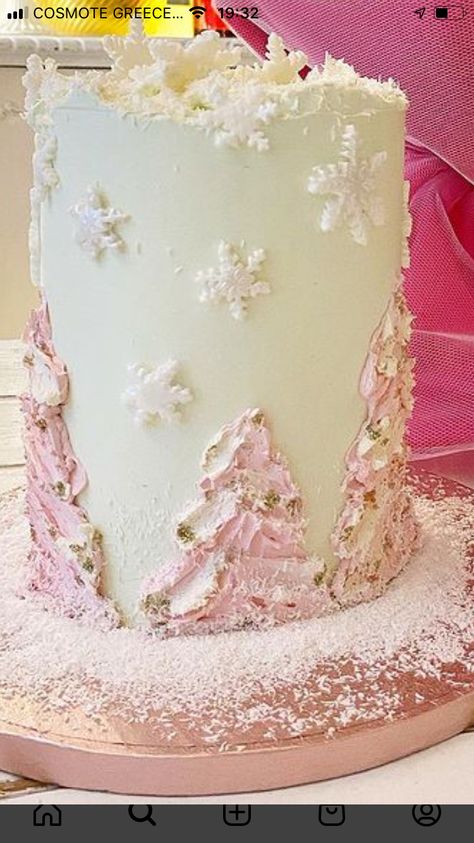 Pink Christmas Baby Shower Cake, Pink Nutcracker Cake, Winter Baby Shower Cakes Girl, Winter Theme Birthday Cake, Nutcracker Birthday Cake, Pink Winter Wonderland Cake, December Birthday Cake, Pink Christmas Cake, Winter Baby Shower Cake