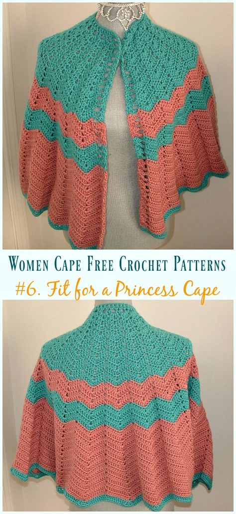 Fit for a Princess Cape Crochet Free Pattern - Women #Cape; Free #Crochet; Patterns Free Crochet Capelet Patterns, Crochet Vintage Poncho Free Pattern, Crochet Capelet Pattern Free For Women, Free Cape Crochet Pattern, Free Crochet Cape Patterns, Free Crochet Clothes Patterns For Women, Crocheted Capelet Pattern Free, Free Crochet Cape Patterns For Women, Crochet Capelet Pattern Free