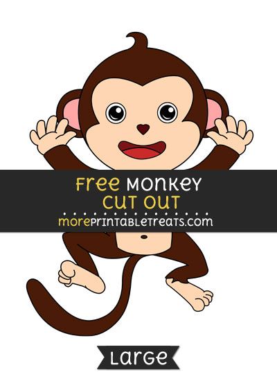 Free Monkey Cut Out - Large size printable Monkey Printables Templates, Monkey Printables Free, Safari Animal Templates Printable Free, Feed The Monkey Free Printable, Monkey Template Free Printable, Hanging Monkey Template, Monkey Template, Pyp Exhibition, Two Years Old Activities