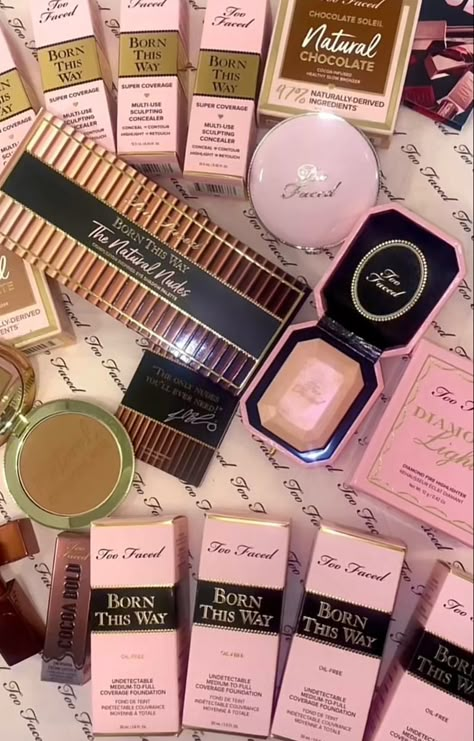 Too Faced • Makeup Two Faced Makeup Aesthetic, Too Faced Makeup Aesthetic, Too Faced Makeup Products, Too Faced Aesthetic, Makeup Hobby, Too Faced Products, Luxury Makeup Products, Two Faced Makeup, Too Faced Blush