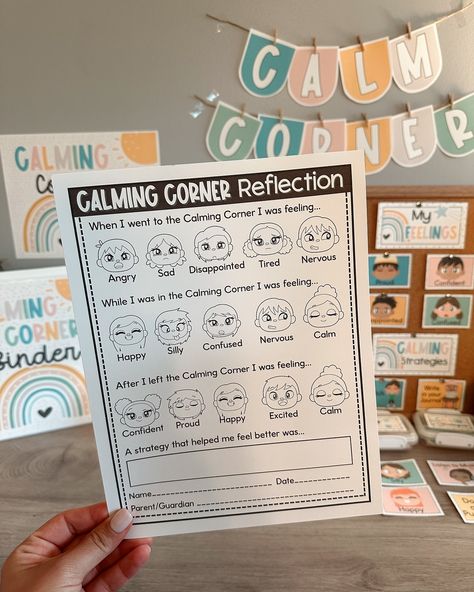 The Calm Rainbow Calming Corner Kit is here! Make sure to scroll through to the end to see the ✨FREEBIE✨ I created to go along with the kit 🌈 This kit includes: ▪️Visual Aids ▪️Breathing Techniques ▪️Calming Strategies ▪️Feelings Posters ▪️Positive Affirmations Posters ▪️Bulletin Letters & Bunting ▪️Reflection & Coloring Sheets There is also a ✨FREEBIE✨ with information on how to get started and how to implement the Calming Corner in your classroom! And some cute slides with additional br... Calm Down Classroom, Bulletin Letters, Calm Corner, Calming Corner, Calming Strategies, Cute Slides, Affirmation Posters, Visual Aids, Breathing Techniques