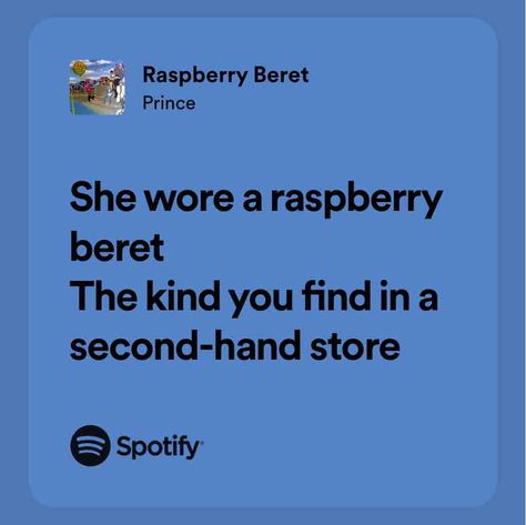 Raspberry Beret Rock Song Lyrics, Raspberry Beret, Second Hand Stores, Pop Rock, Spotify Song, My Vibe, Song Lyrics, Raspberry, Musician