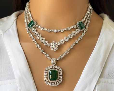 Emerald Cubic Zirconium Necklace/cz Necklace/crystal Necklace/statement Jewelry/ Statement Necklace/indian Necklace/fine CZ Set/emerald Set - Etsy Canada Emerald Set, Indian Necklace, Necklace Indian, Cz Necklace, Necklace Crystal, Jewelry Statement, Necklace Statement, Statement Jewelry, Crystal Necklace