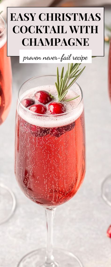 Image for Christmas Cocktail With Champagne Champagne Christmas Cocktail, Cocktail With Champagne, Best Christmas Cocktails, Christmas Cocktails Easy, Holiday Drinks Alcohol, Christmas Drinks Alcohol Recipes, Christmas Drinks Alcohol, Christmas Champagne, Champagne Drinks