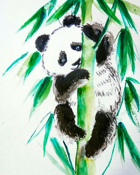 Panda Bear Art, Cute Art Drawings, Panda Painting, Panda Drawing, Bamboo Art, Panda Art, Panda Love, Kids Room Wall, Kids Room Wall Art