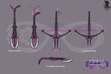 [Commission] Petal by JollyJoseph Rwby Oc, Rwby Characters, Fantasy Props, Bow And Arrow, Cool Swords, Dungeons And Dragons Homebrew, Crossbow, Game Inspiration, Armor Concept