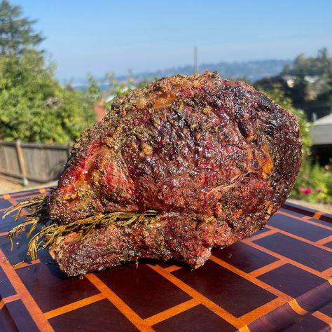 Prime Rib on the Yoder Smokers YS640S - Yoder Smokers Rib Roast Recipe, Pellet Smoker, Pellet Smokers, Smoked Ribs, Prime Rib Roast, Rib Roast, Rosemary Sprigs, Beef Cuts, Beef Stock