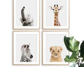 Jungle Baby Room, Jungle Nursery Art, Baby Safari Nursery, Safari Room, Safari Nursery Wall Art, Safari Nursery Art, Safari Baby Animals, Space Kids, Nursery Art Set