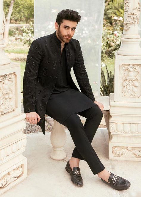 Pakistani Menswear, Sadaf Fawad Khan, Kurta Designs Men's, Party Dress Ideas, Indian Wedding Suits Men, Indian Wedding Clothes For Men, Nehru Jacket For Men, Wedding Kurta For Men, Kurta Pajama Men