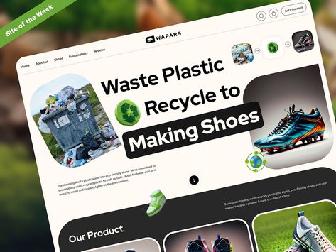 Waste Management Recycle Website Design Concept by CMARIX on Dribbble Recycling Website, Junk Removal, Waste Management, Website Banner, Website Inspiration, How To Make Shoes, Reduce Waste, Plastic Waste, Design Concept