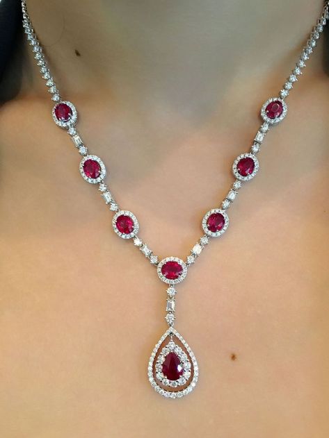 Ruby pendant set