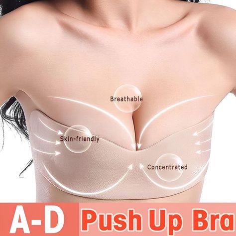 Sexy Seamless Adhesive Stick Bra Strapless Push Up Bras Nipple Cover Women Sexy Backless Lingerie Invisible Silicone Bralette Sticky Bra, Strapless Bra, Push Up Bra, Push Up, Bralette, Lingerie, My Style, Bra, Skin