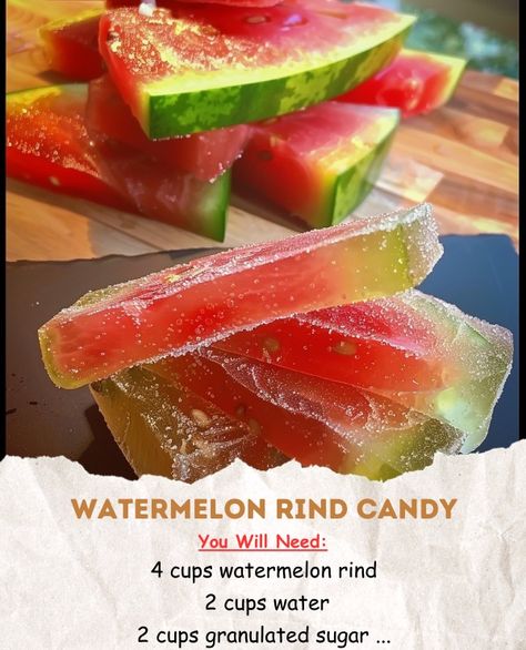 The Savory Secrets Watermelon Rind Candy Recipe, Watermelon Rind Recipes, Dried Watermelon, Easy Candy Recipes, Homemade Candy, Candy Recipe, Watermelon Rind, Natural Food Coloring, Homemade Sweets