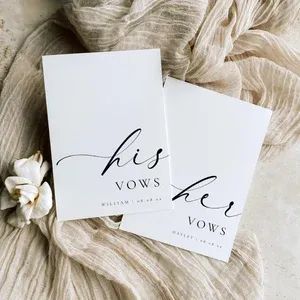 Printable His And Her Vow Books, Bride and Groom Wedding Day Card Template, Minimalist Wedding Vows Card, Wedding Ceremony Card Ellesmere Wedding Vows Card, His And Her Vows, Vow Cards, Template Editing, Her Vows, Wedding Day Cards, Wedding Vow Books, Bridal Shower Printables, Wedding Vow