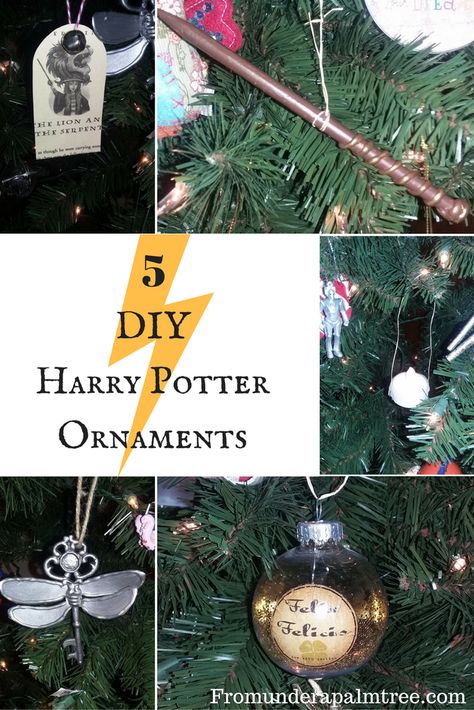 *I found raffia ribbon at Dollar Tree in the garden section, but you can use any ribbon desired. Keeping with the Harry Potter Ornaments Diy, Diy Harry Potter Christmas Ornaments, Diy Harry Potter Ornaments, Harry Potter Christmas Party, Harry Potter Floating Candles, Harry Potter Christmas Ornaments, Harry Potter Book Covers, Harry Potter Christmas Decorations, Dark Harry