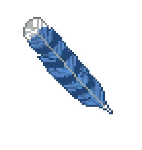 Perler Bead Feather Pattern, Feather Pixel Art, Blue Pixel Art Icon, Ice Pixel Art, Pixel Art Magic Effect, Room Ideas Aesthetic, Cross Stitch Boards, Rpg Maker, Pixel Art Design