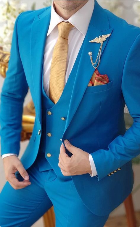 Elegant Suits Men, Royal Blue Suit Wedding, Wedding Suits Men Blue, Men Suits Blue, Suit For Men Wedding, Suit Colors, Guy Outfits, Grooms Men, Blue Suit Men