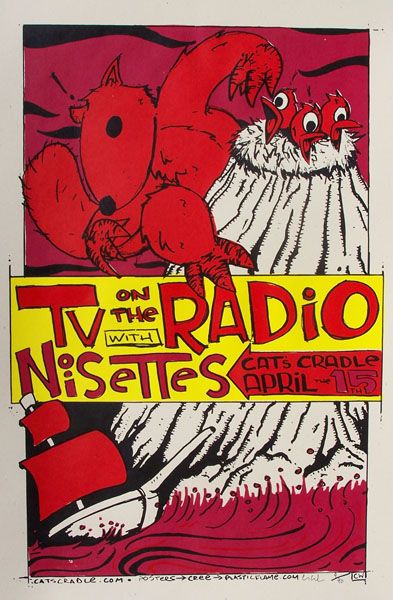 // Cat's Cradle, Chris Williams, Cats Cradle, Silkscreen Print, Concert Poster, Music Radio, Music Posters, Tv On The Radio, Silk Screen Printing