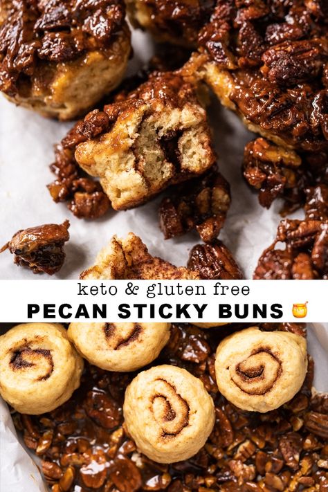 Vegan Sticky Buns, Caramel Pecan Sticky Buns, Cinnamon Sticky Buns, Gluten Free Pecan, Sticky Buns Recipes, Pecan Sticky Buns, Keto Treats, Keto Cinnamon Rolls, Start Keto