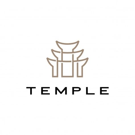 Temple logo icon illustration Premium Ve... | Premium Vector #Freepik #vector #background #logo #abstract #travel English Logo, Temple Logo, Temple Thailand, Cup Logo, Thailand Art, Education Icon, Logo Design Art, Doodle Coloring, Fruit Illustration