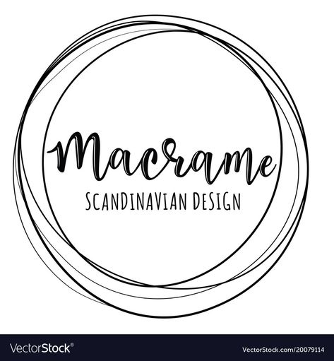 Macrame logo Royalty Free Vector Image - VectorStock Logo Name Ideas, Macrame Logo, Announcement Illustration, Abstract Lettering, Crochet Logo, Image Logo, Vector Art Design, Logo Name, Name Ideas