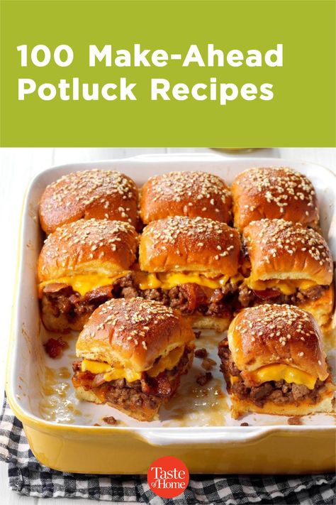 Potluck Finger Foods, Potluck Appetizers, Warm Appetizers, Easy Make Ahead Appetizers, Cheeseburger Sliders, Hot Appetizers, Make Ahead Appetizers, Appetizers For A Crowd, Appetizers Easy Finger Food