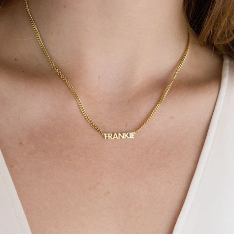 valentines-day-gifts-for-daughter Name Choker, Letters Necklace, Name Necklace Silver, Horseshoe Necklace, Block Letters, Waterproof Jewelry, Choker Style, Vermeil Jewelry, Custom Name Necklace