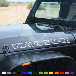 Vinyl Jeep WRANGLER Side Hood Stickers Jeep Wrangler Stickers, Jeep Hood Decals, Jeep Wrangler Bumpers, Jeeps Wrangler, Outline Stickers, Jeep Decals, Jeep Cj7, Jeep Tj, Jeep Parts