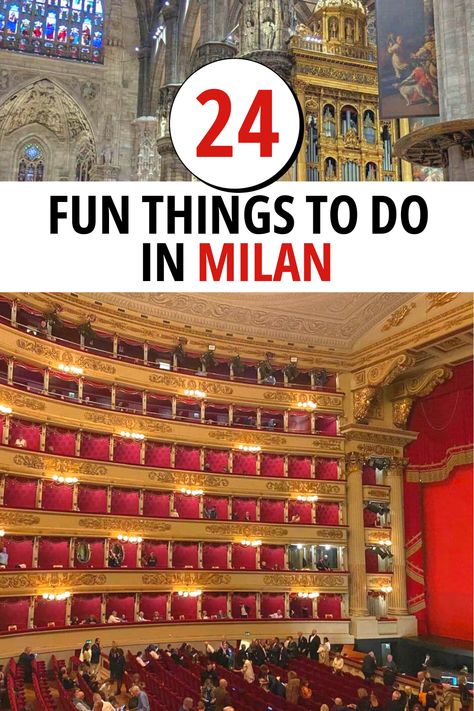 24 Fun things to do in Milan, including Milan Duomo and La Scala Opera House. Milan In A Day, One Day In Milan, What To Do In Milan, Things To Do In Milan Italy, Milan Itinerary, Italy Duomo, Things To Do In Milan, To Do In Milan, Italy Itinerary