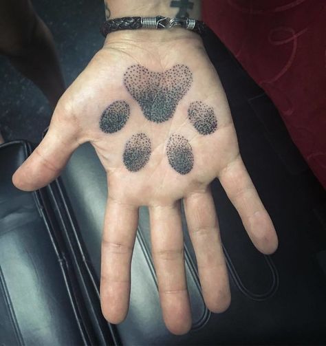 Dot Work Paw Print Tattoo Earth, Most Painful Tattoo, Coffee Cup Tattoo, Palm Tattoo, Ant Tattoo, Berber Tattoo, Barcode Tattoo, Pawprint Tattoo, Palm Tattoos