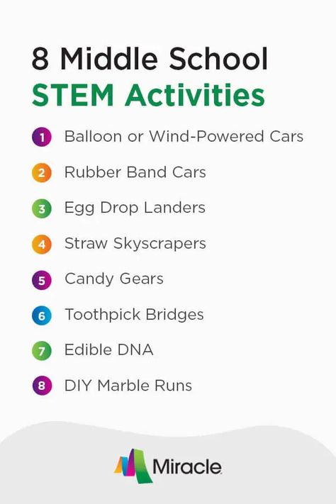 8 STEM Activities Perfect for Middle Schoolers | Miracle Recreation Middle School Education, Stem Activities Middle School, Before And After School, Stem Subjects, Stem Programs, Stem Lesson, Math Stem, School Playground, Middle Schoolers