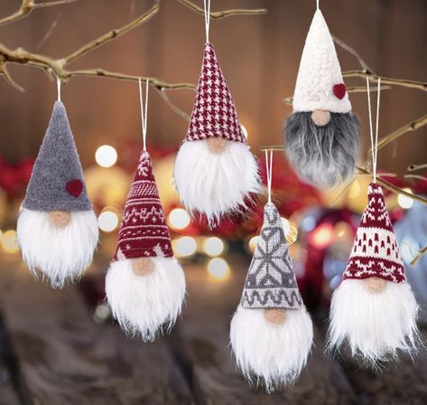 Christmas Gnome Decorations, Scandinavian Santa, Gnome Decorations, Beard Ornaments, Sand Dollar Ornament, Christmas Tree And Fireplace, Ornaments For Christmas Tree, Tree Home Decor, Elf Decorations