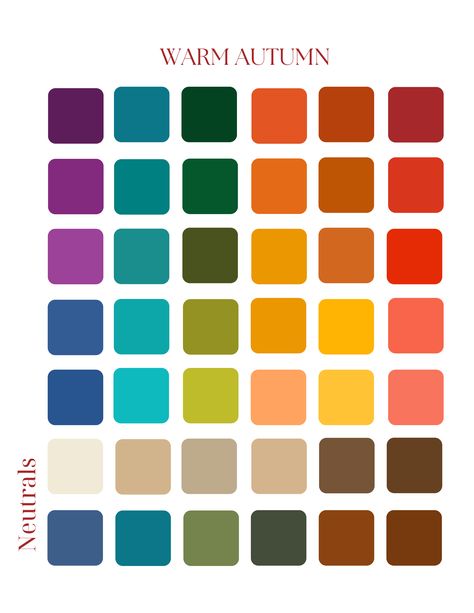 True Autumn Color Palette, Warm Autumn Color Palette, Skin Tone Clothing, Health Vocabulary, Colours Palette, Makeup Suggestions, Deep Autumn Color Palette, Autumn Color Palette, Color Seasons