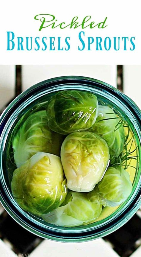 Pickled Brussels Sprouts Recipe Pickled Brussels Sprouts Recipe, Pickled Brussel Sprouts, Pickled Vegetables Recipe, Canning Pickles, Canning Vegetables, Sprouts Recipe, Pearl Onions, Homemade Pickles, Pickled Veggies