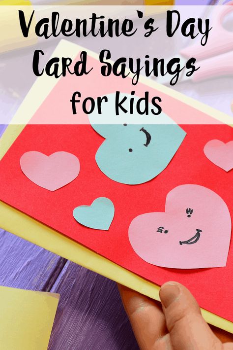 These Valentines Day card sayings for kids include funny puns that you can write or make cards with, as well as sweet sayings of love and affection. #valentinesdayforkids #kidsvalentines #valentinesayingsforkids Valentines Sayings For Kids, Valentines Day With Kids, Valentines Card Sayings, Valentines Day Card Sayings, Valentines Sayings, Cute Valentine Sayings, Happy Valentines Day Quotes For Him, Sayings For Kids, Valentine's Quotes