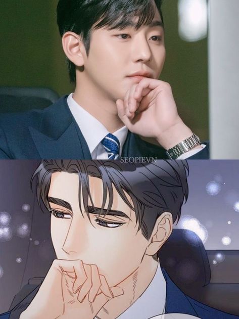 Paul Ahn Hyo-seop (🎥 Business Proposal: Kang Tae-moo ❤️) WebToon K Drama Art, The Office Blind Date, Kim Min Gue, Kou Diabolik Lovers, Friday Cat, Paul Ahn, A Business Proposal, Kim Min-kyu, Dinosaur Pictures