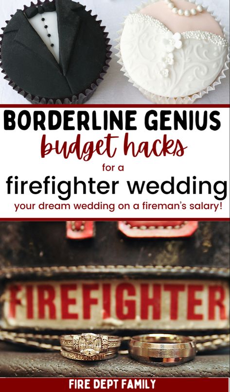 Firefighter Wedding Photos, Firefighter Wedding Ideas, Wedding Budget Ideas, Firefighter Girlfriend, Firefighter Wedding, Weddings On A Budget, Fire Wife, Firefighter Wife, Wedding On A Budget