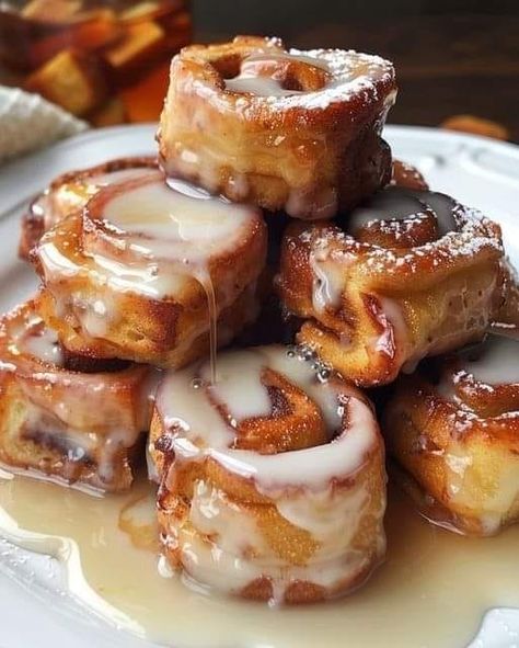 Ina Garten Easy Recipes | Cinnamon Roll French Toast Bites | Facebook French Toast Bites Recipe, Cinnamon Rolls With Icing, French Toast Bites, Cinnamon Roll French, Cinnamon Roll French Toast, Classic French Toast, Easy Breakfast Recipe, Sweet Breakfast Treats, Brunch Spread