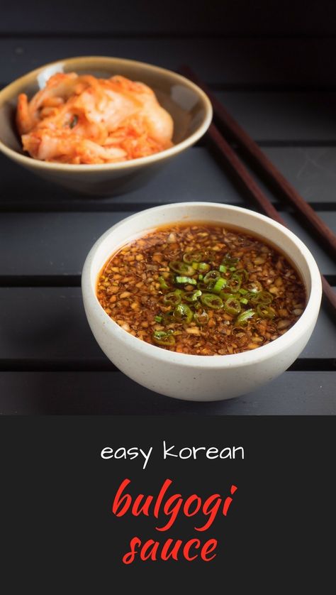 Easy Korean bulgogi sauce takes minutes to make and is way better than store bought. Bulgogi Dipping Sauce, Bulgogi Sauce Recipe Easy, Bulgogi Sauce Recipe, Marinate Recipe, Korean Beef Bulgogi, Bulgogi Sauce, Korean Bulgogi, Bulgogi Recipe, Asian Sauce