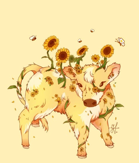 Cow Wallpaper, Cow Drawing, Cute Animal Drawings Kawaii, Creature Drawings, Fantasy Creatures Art, Cute Doodle Art, Mythical Creatures Art, Cute Cows, Cute Little Drawings