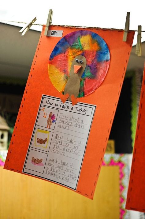 How to catch a turkey First, Second, Last. Turkey Writing, First Grade Parade, November Classroom, Fall Classroom Ideas, Teaching Thanksgiving, November Ideas, Thanksgiving Writing, Thanksgiving School, Thanksgiving Classroom