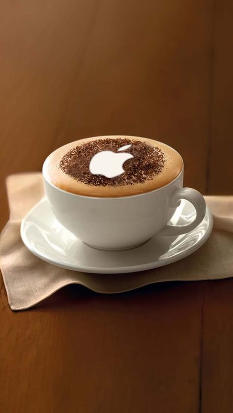 #Coffee with Apple logo Cappuccino Art, Coffee Apple, Coffee Latte Art, Coffee Pictures, Cafe Latte, Italian Coffee, Coffee Photography, Coffee Latte, A Cup Of Coffee