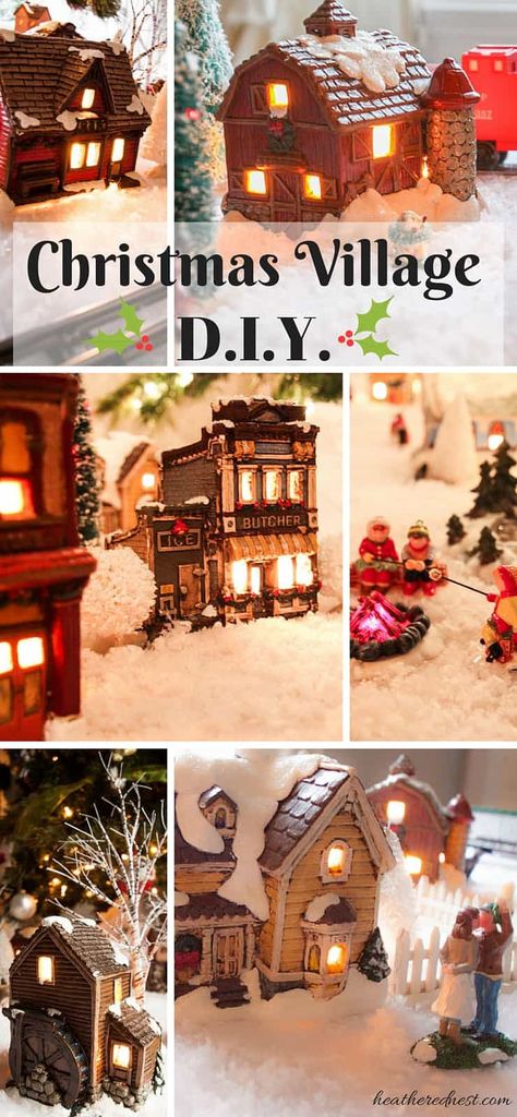 Christmas Village Diy, Diy Christmas Village Houses, Village Christmas, Diy Christmas Village, Christmas Village Houses, Village People, Christmas Village Display, Holiday Village, Christmas Tree Shop